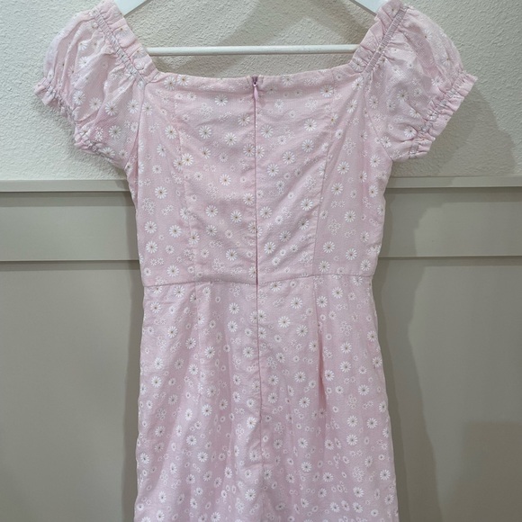 Princess Polly Light Pink Tiny Daisies Print Bow Ruffles  Mini Dress Size 2 - Picture 8 of 8